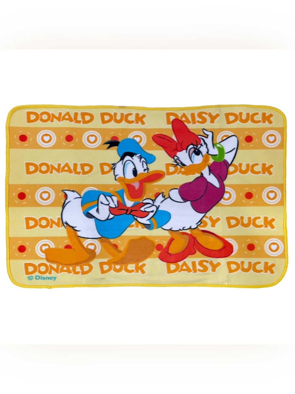 RARE Disney Donald & Daisy Duck Throw Crib Baby Blanket 40"x28" Nursery Hearts